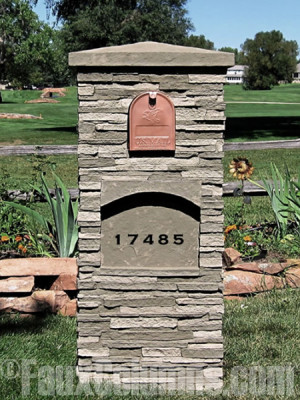 stone mailbox post mailbox stone stands pillar mailbox