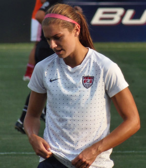 USWNT forward Alex Morgan before a match against China PR on May 27th ...