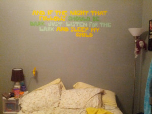 eric whitacre bedroom bed wall arts and crafts decoration quote