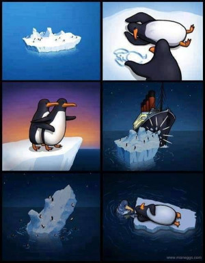 Titanic Penguin - funny Picture