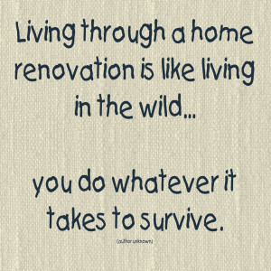 is that? Those of you that have lived through a major home renovation ...