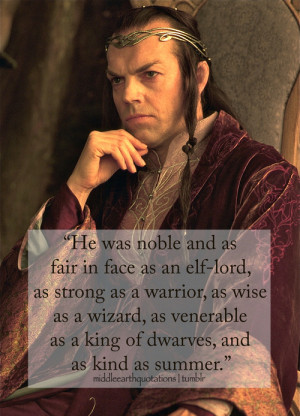 Description of Elrond, The Hobbit, A Short Rest