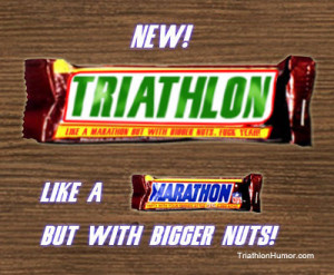 funny triathlon snickers bar like marathon