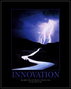 ... framed poster depicts lightning and includes this inspiring quote