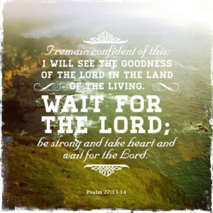 Psalm 27:13-14: Wait for the Lord.
