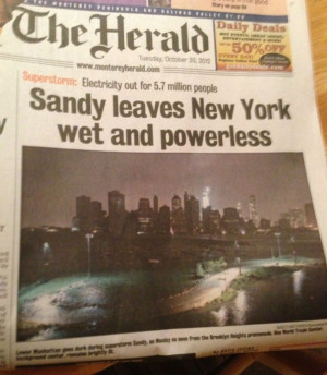Sandy leaves New York wet and powerless… that’s what she said