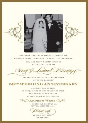 invitations for a 50th wedding anniversary | 50th Wedding Anniversary ...