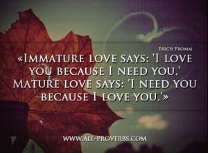 Immature and mature love