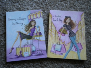 FREE: 2 Girly Cute Mini Notebooks with Funny Shopping Quotes