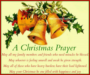 Christmas Prayer for family and friends.