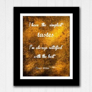 Oscar Wilde Quote good taste quote Typography Illustration Poster