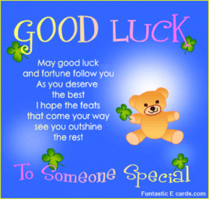 goodluck greetings card has wording may good luck and fortune follow ...