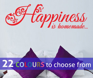 HAPPINESS IS HOMEMADE quote vinyl wall sticker decal