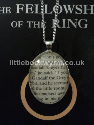 Lord of the Rings 'Gandalf the Grey' Book Quote Necklace