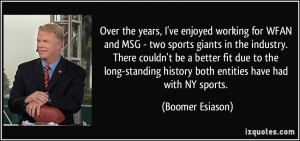 ... long-standing history both entities have had with NY sports. - Boomer