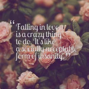 Quotes Picture: falling in love is a crazy thing to do it's like a ...