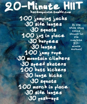 20 minute HIIT workout + 15 min circuit