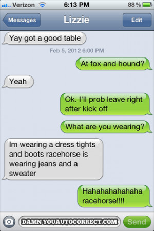 funny auto-correct texts - Fox & Hound & Horse