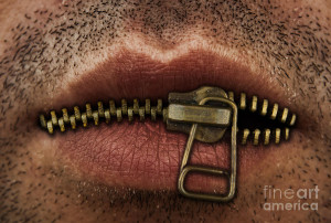 Zipper On Mouth Photograph