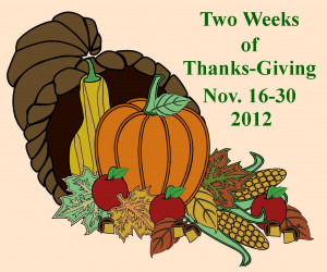Hello, readers! With Thanksgiving almost upon us, it's time to kick ...