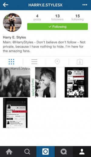 THIS INSTA!!! ITS REALLY HARRY!!! He has PROOF!!!! AND HE ISNT PRIVATE ...