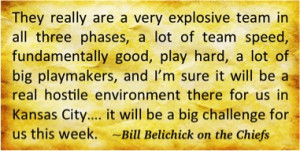 Belichick quote ON CHIEFS