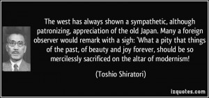 The west has always shown a sympathetic, although patronizing ...