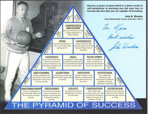John Wooden Pyramid of Success--great words to live your life by...