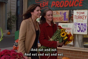 Gilmore Girls and eat and eat and eat Rory and Lorelai GIF ...