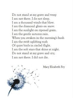 great poem for those who morn. More