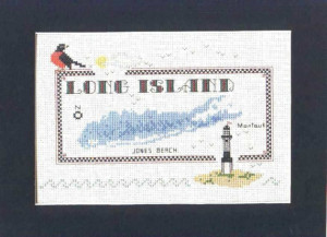 LONG ISLAND MAP Cross Stitch Pattern Jones Beach New York