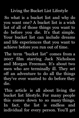Bucket List Quotes