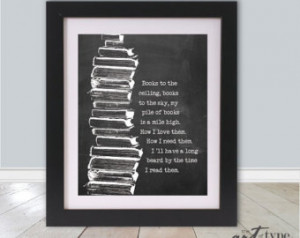 ... 8x10 Printable, Funny Quotes, Typewriter, Book Quote, Bookworm Gifts