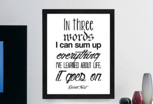 Robert Frost Inspirational Typography Quote B+W Print “In three ...