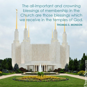 love the blessings of the temple! I love being in the temple and ...