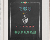 Love print Cupcake print Quote prin t Typography poster typographic ...