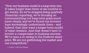 Sustainable thinking has changed Unilever’s business model.