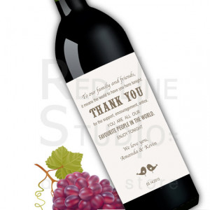 Wedding reception thank you card - printable wine label - alternative