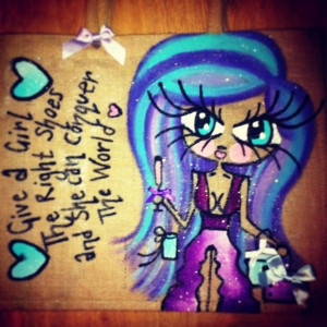 Hand painted jute bags, glitter sparkle, gift, colourful, original ...