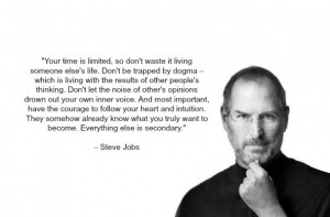 Your time is limited. -Steve Jobs