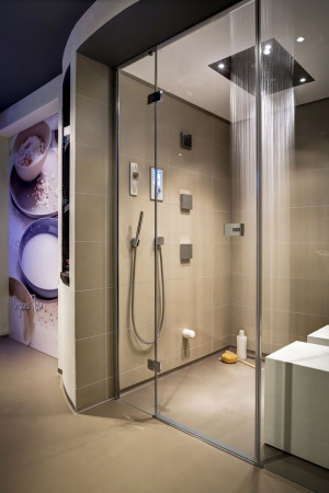 Cleopatra's steam shower with Hansgrohe RainBrain shower.: Bathroom ...