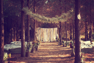 ... love that the seating in this wedding is totally within the forest ie