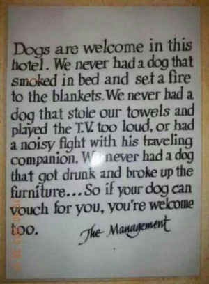 Dogs are welcome