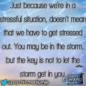 Just because we're in a stressful situation, doesn't mean that we ...