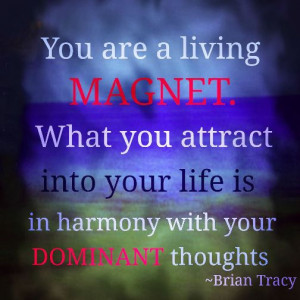 You are a living magnet. What you attract into your life is in harmony ...