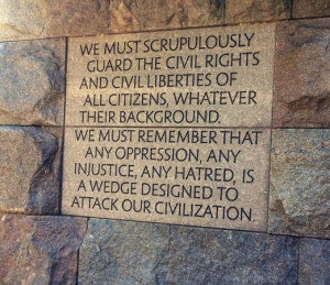 Franklin Delano Roosevelt Memorial: One of many FDR quotes