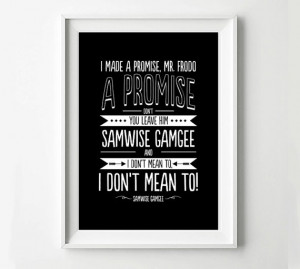 Samwise Quote Frodo Lord of the Rings Movie Poster, Typography Print ...