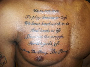 Chest Quote Tattoo For Men