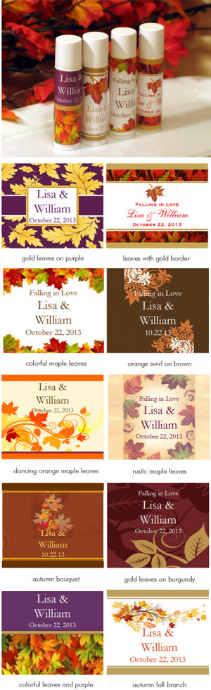 Autumn Fall Wedding Lip Balm Favors - Fancy