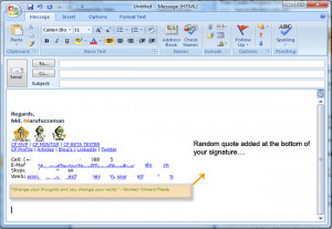 ... show the output / randomly selected quote in your email signature